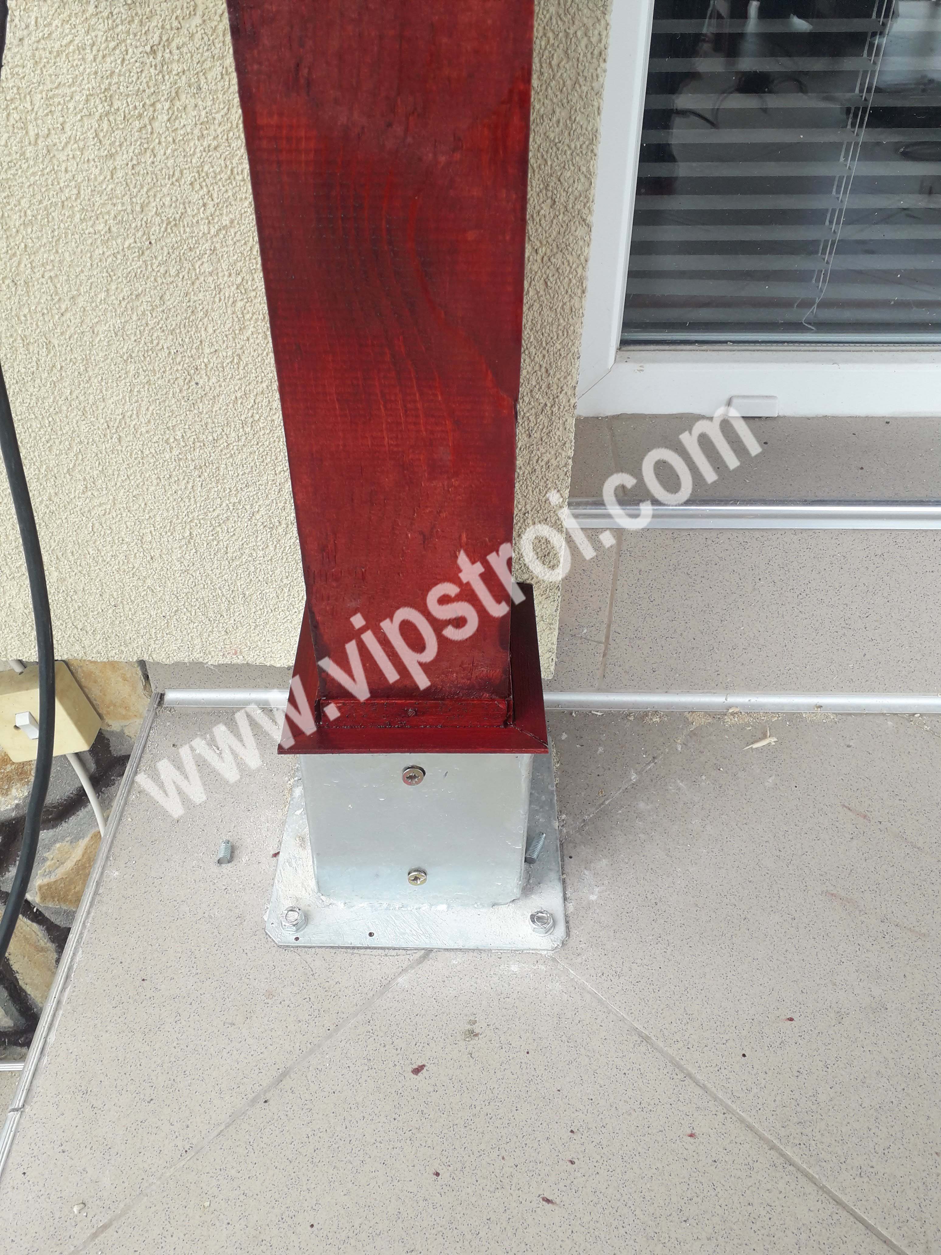 Дървен навес с финишно лакиране - с. Алдомировци, ул. Алдомировска, Софийска област - снимка 3