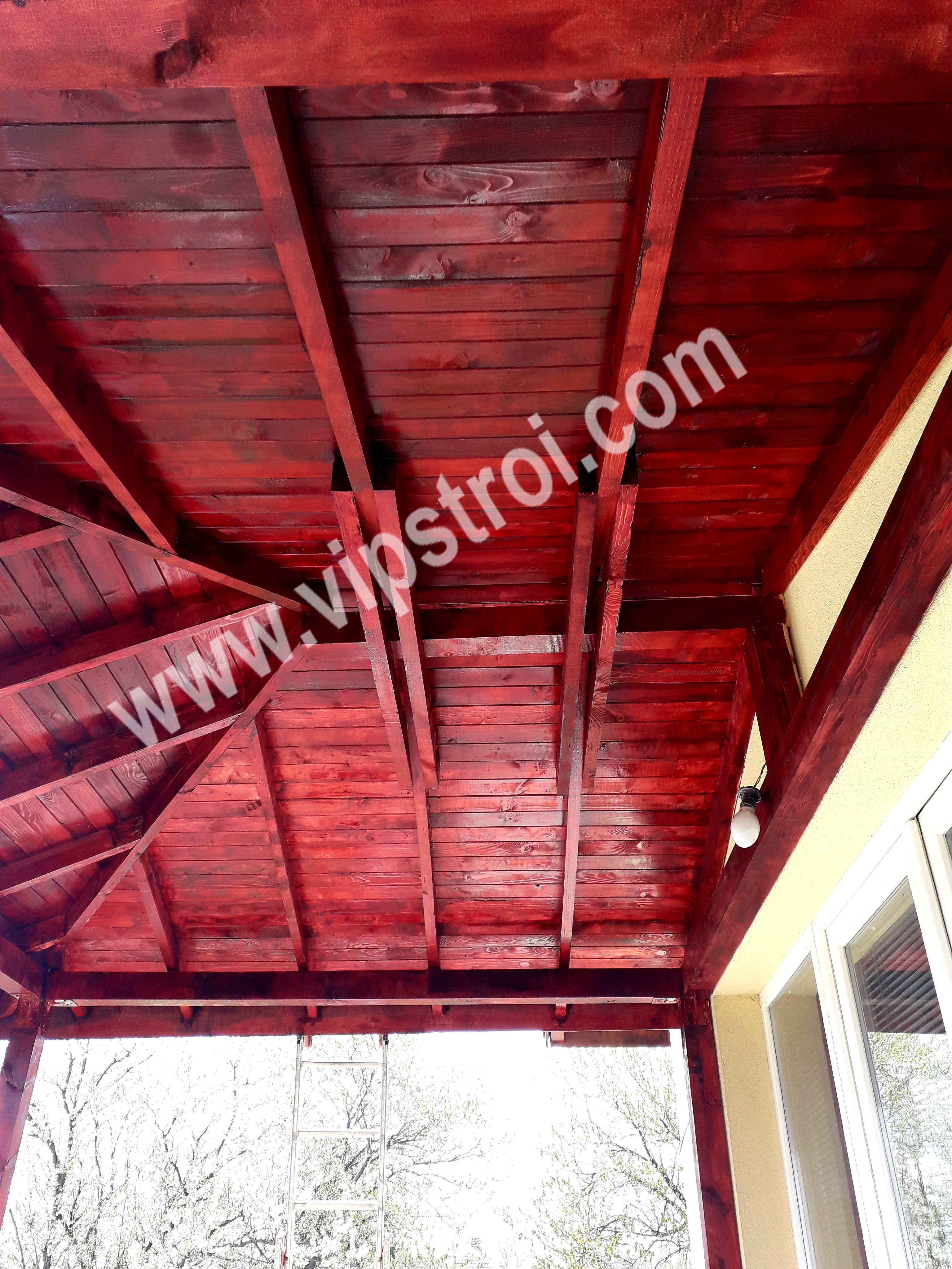 Дървен навес с финишно лакиране - с. Алдомировци, ул. Алдомировска, Софийска област - снимка 5