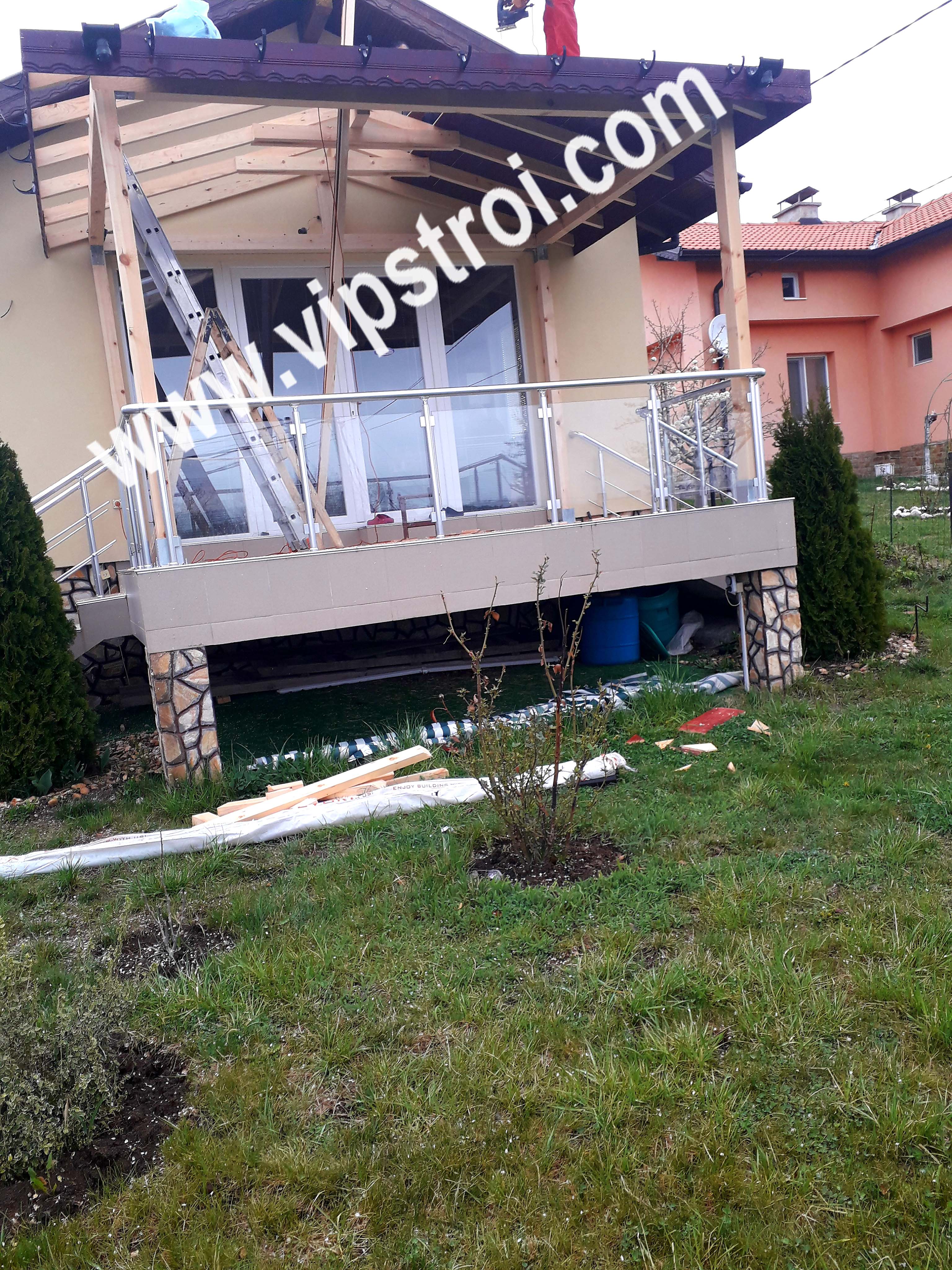 Дървен навес с финишно лакиране - с. Алдомировци, ул. Алдомировска, Софийска област - снимка 10