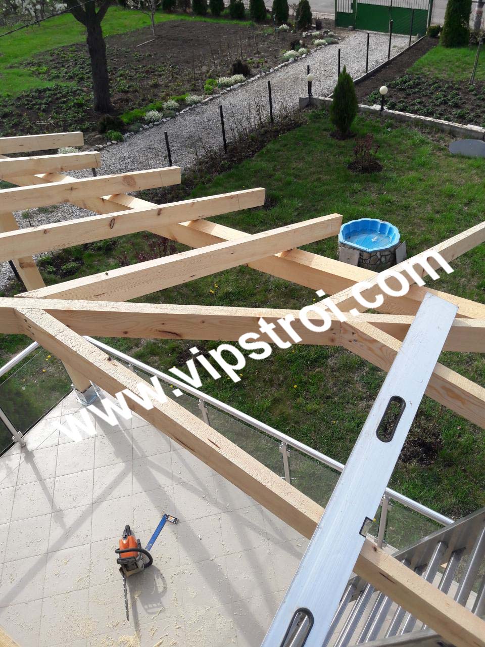 Дървен навес с финишно лакиране - с. Алдомировци, ул. Алдомировска, Софийска област - снимка 11