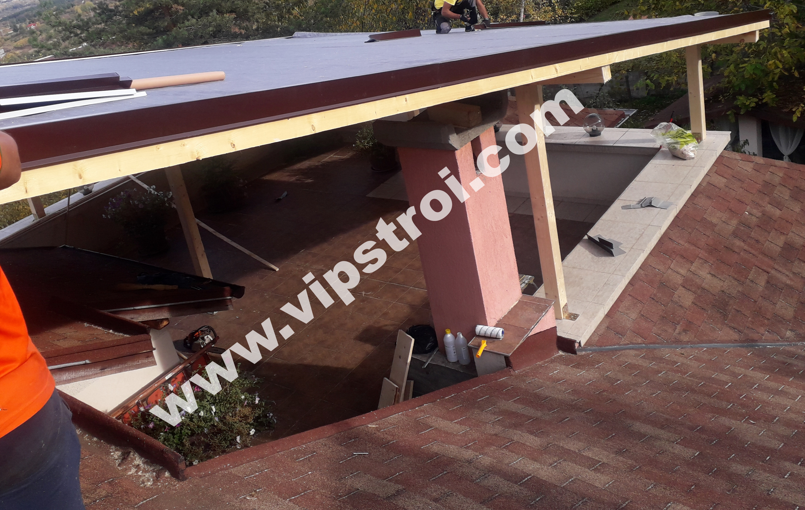 Навес на тераса с метални керемиди - гр. София, кв. Бункера, ул. Лещава 10 - снимка 3